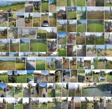 Mosaico di fotografie di sondaggi, prove penetrometriche e stendimenti sismici
